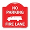 Signmission No Parking Fire Lane with Graphic, Red & White Aluminum Architectural Sign, 18" x 18", RW-1818-23624 A-DES-RW-1818-23624 - alternate 1